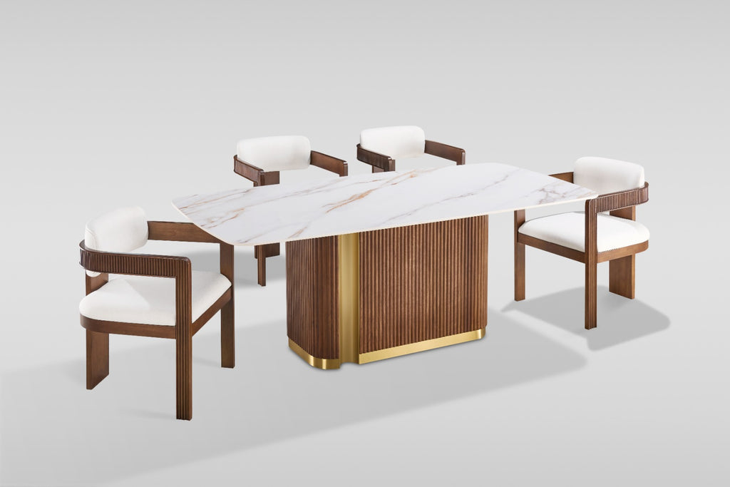 Valente (White/Walnut) Dining Room