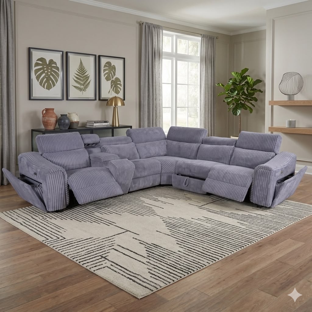 Yash Grey Sectional Recliner
