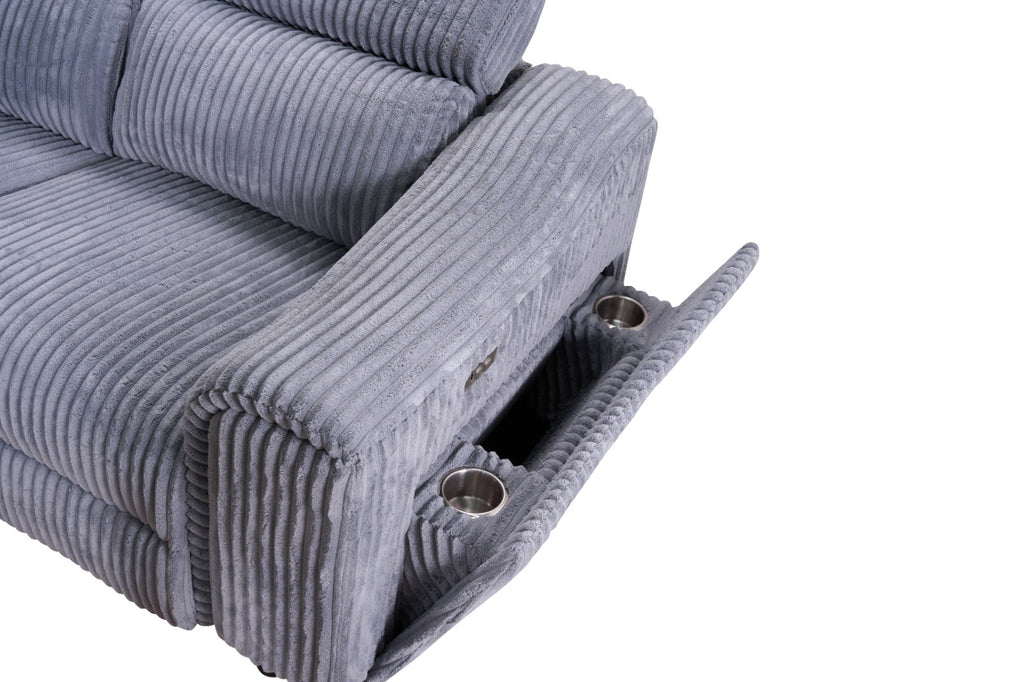 Yash Grey Sectional Recliner