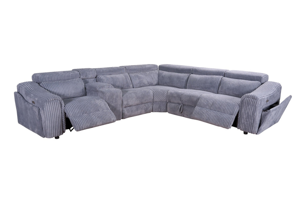 Yash Grey Sectional Recliner
