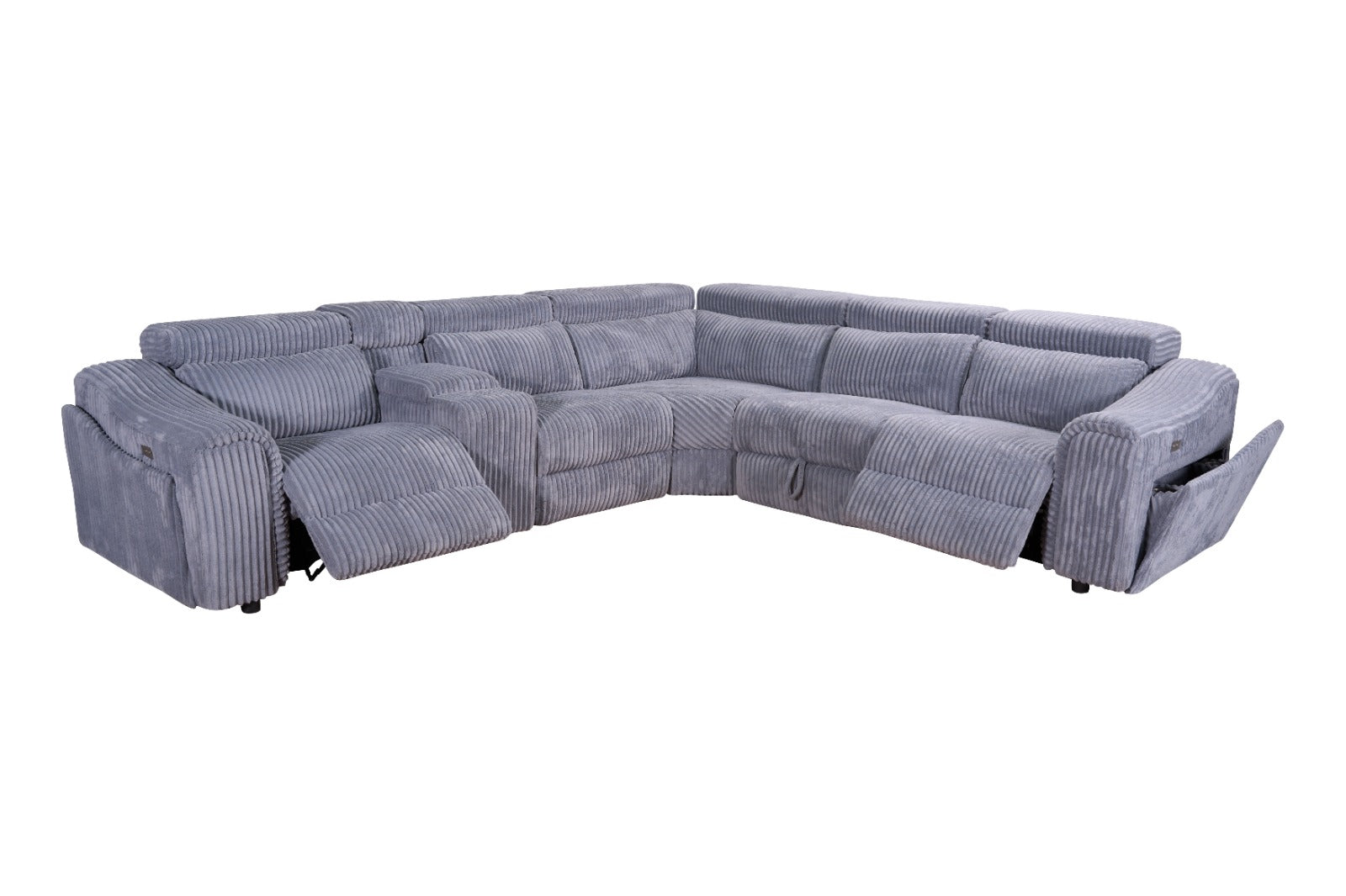 Yash Grey Sectional Recliner