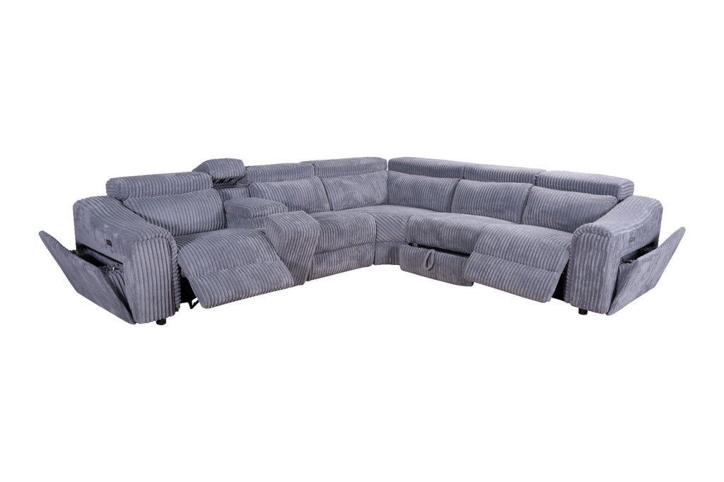 Yash Grey Sectional Recliner