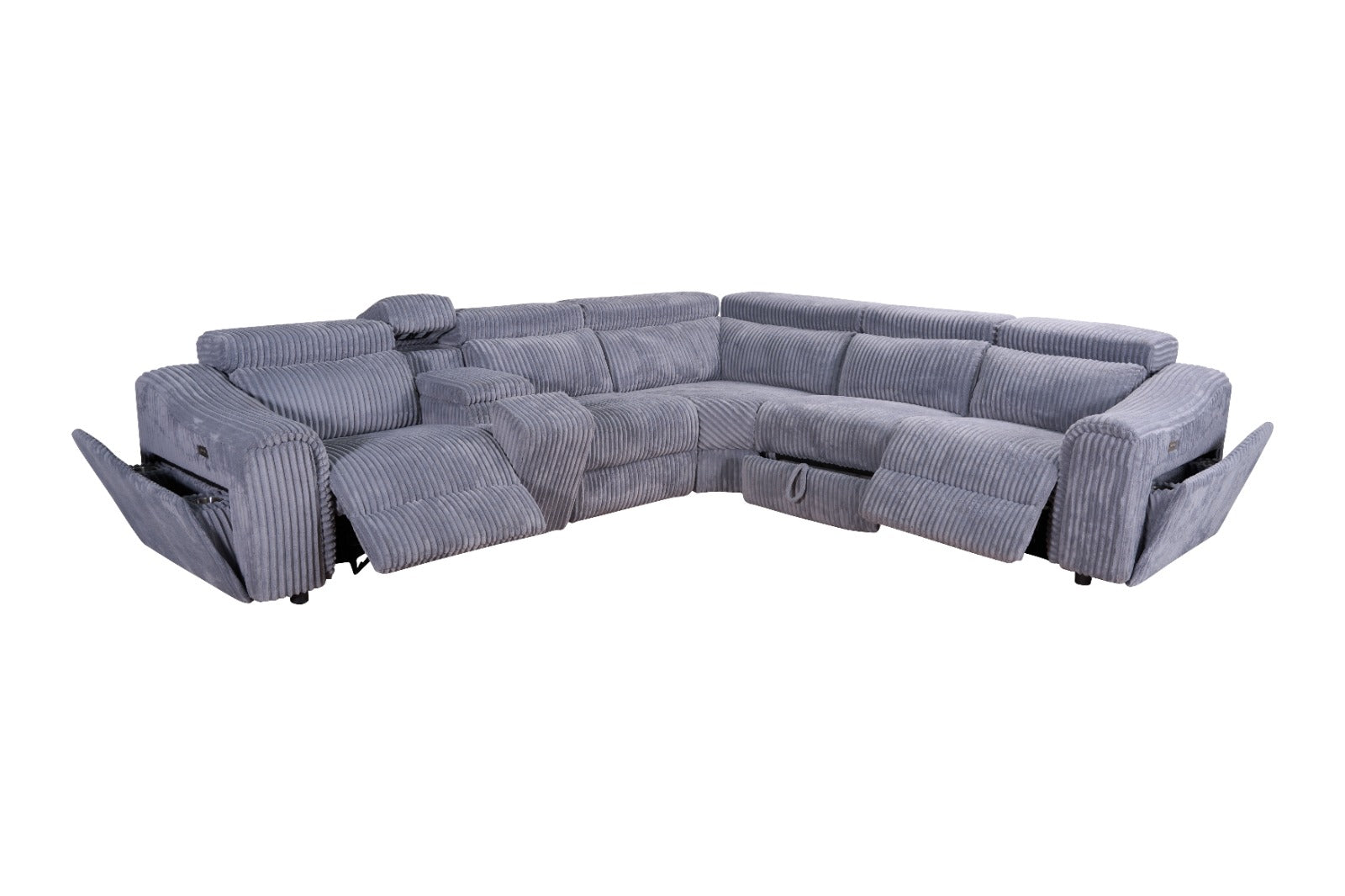 Yash Grey Sectional Recliner