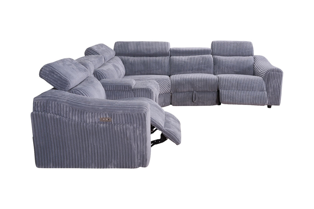 Yash Grey Sectional Recliner