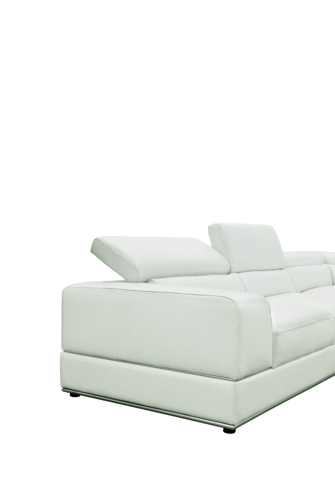 Nella White Sectional Italian Leather Match