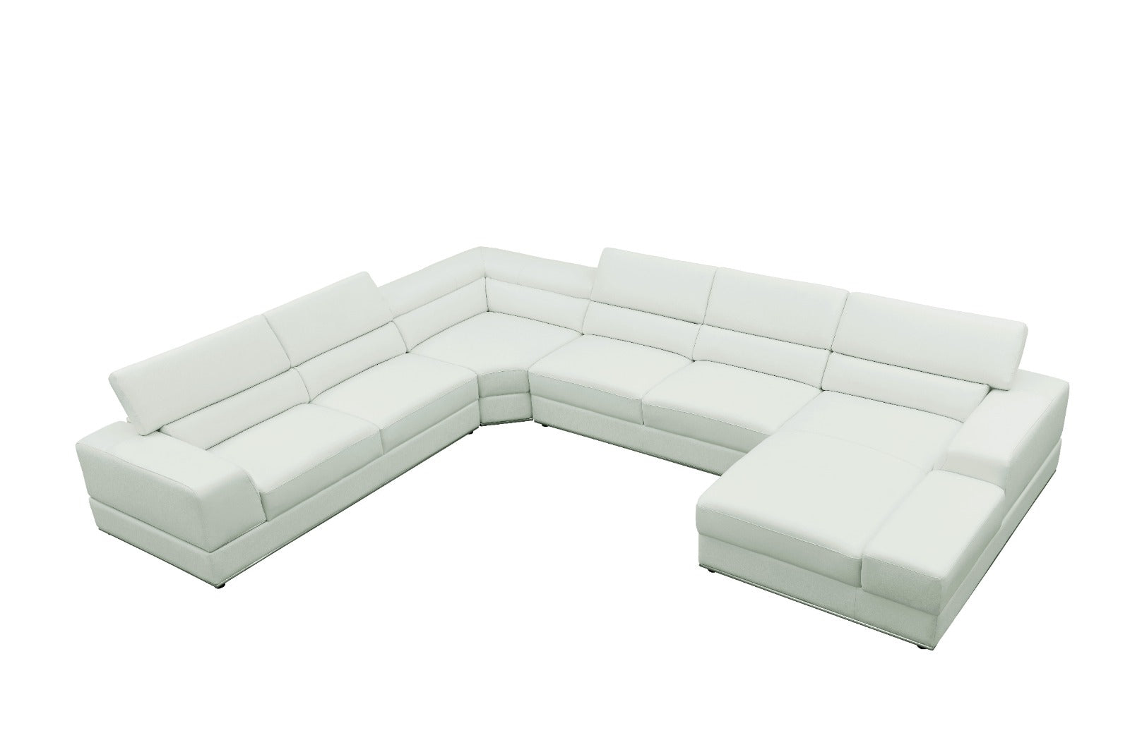 Nella White Sectional Italian Leather Match