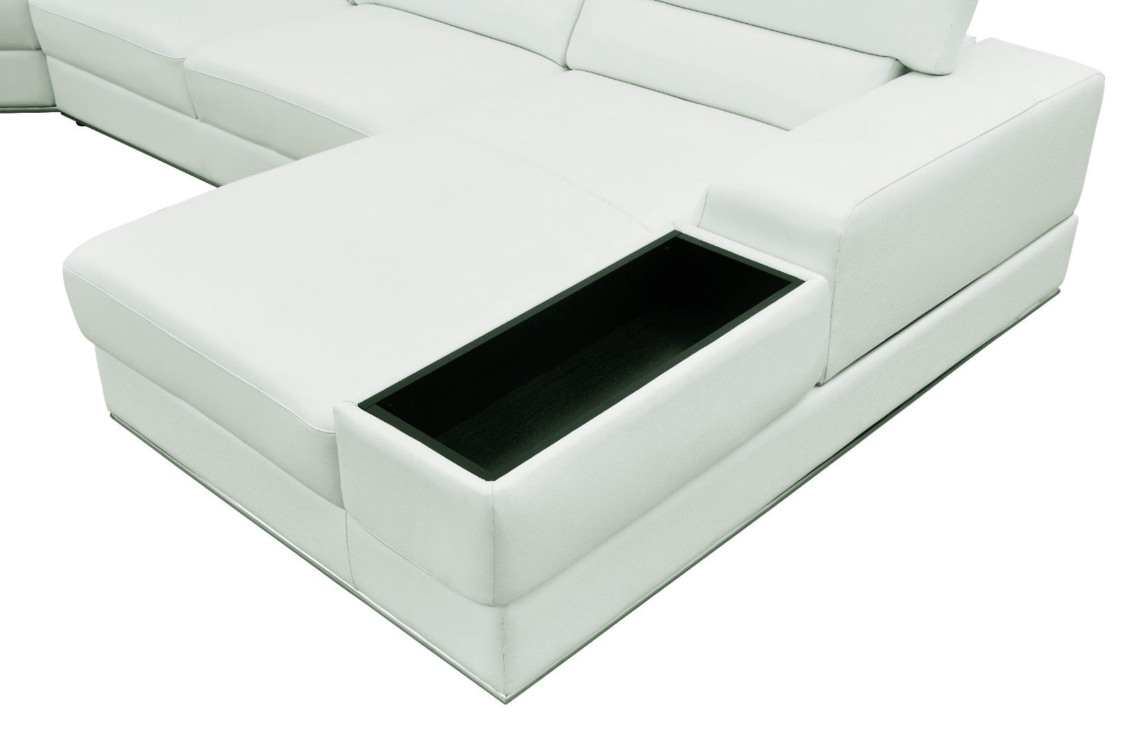 Nella White Sectional Italian Leather Match