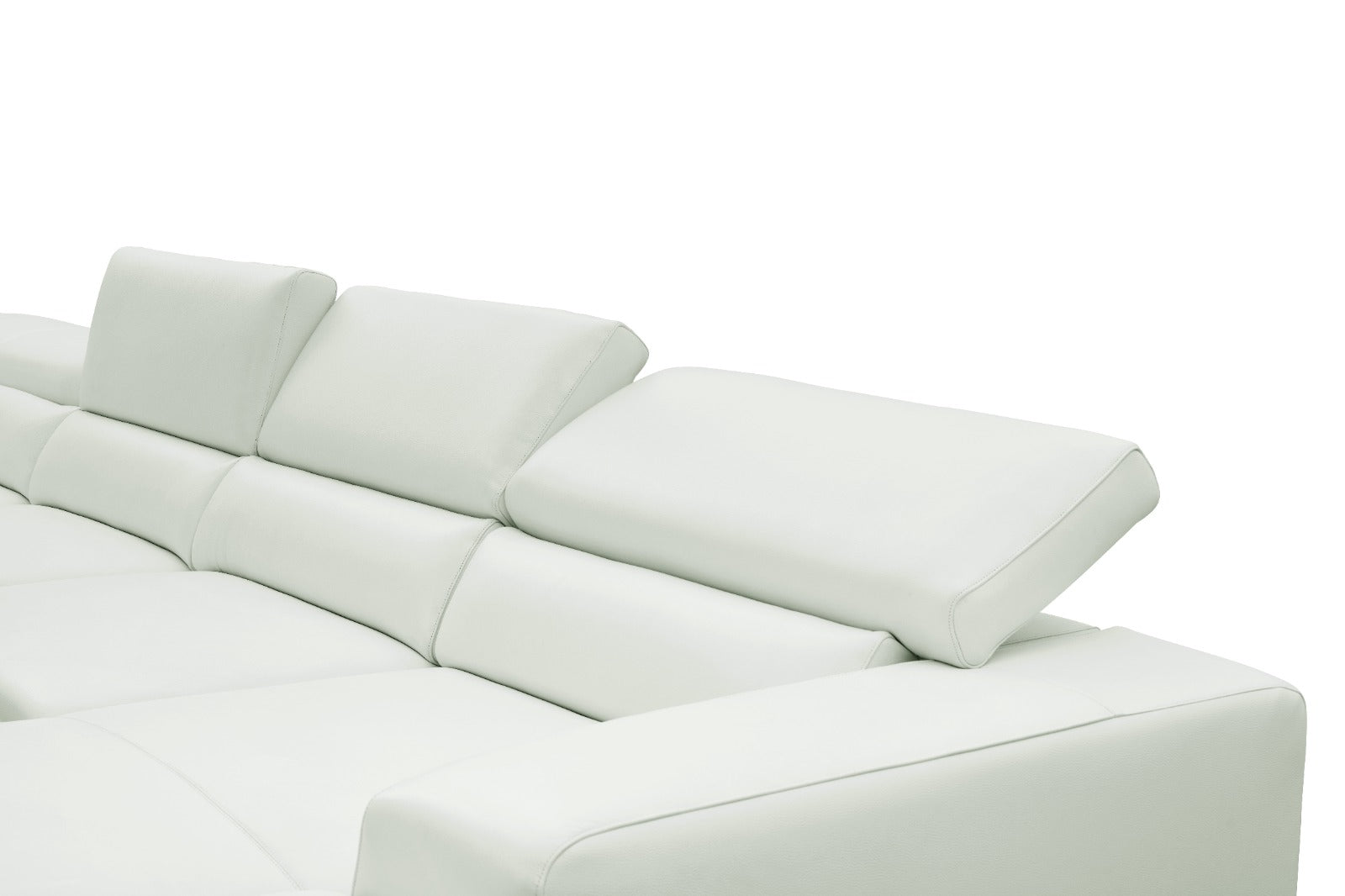 Nella White Sectional Italian Leather Match