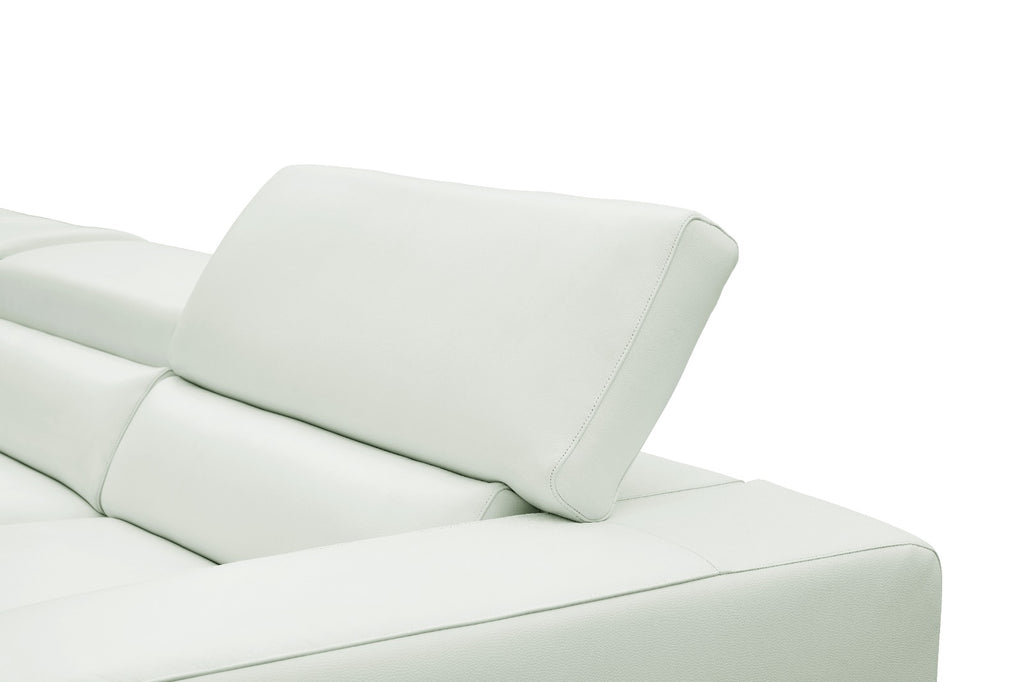 Nella White Sectional Italian Leather Match