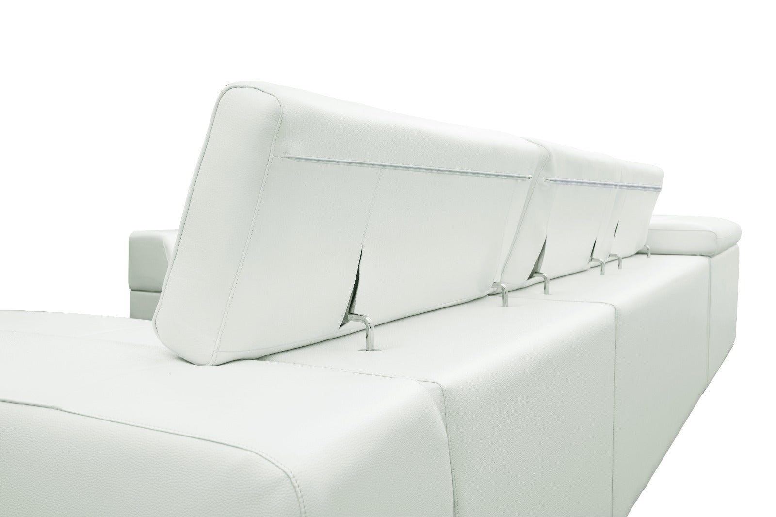Nella White Sectional Italian Leather Match