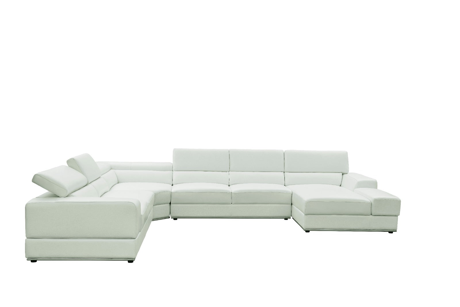 Nella White Sectional Italian Leather Match