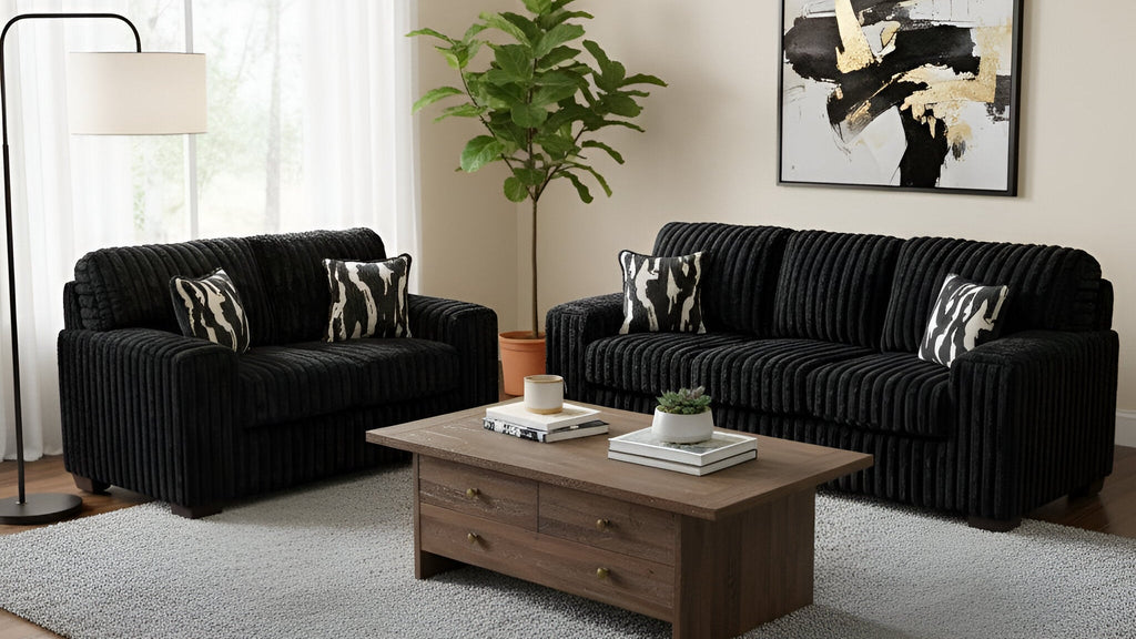 Sofa and Loveseat Black
