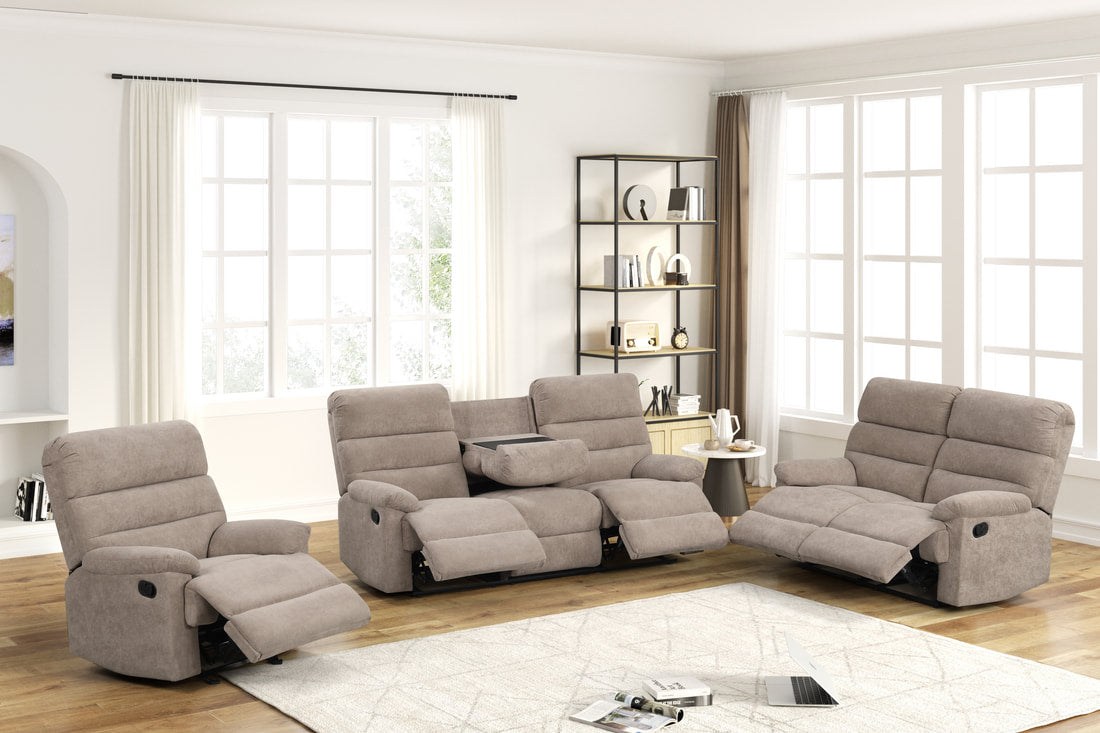 Albert Mocha Performance Fabric - 3PC Reclining Set
