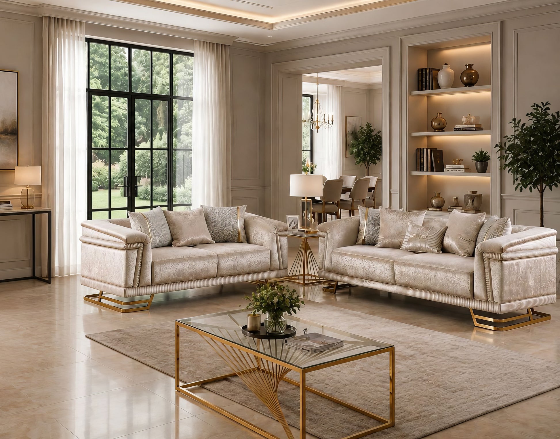 Amalfi Champagne Living Room
