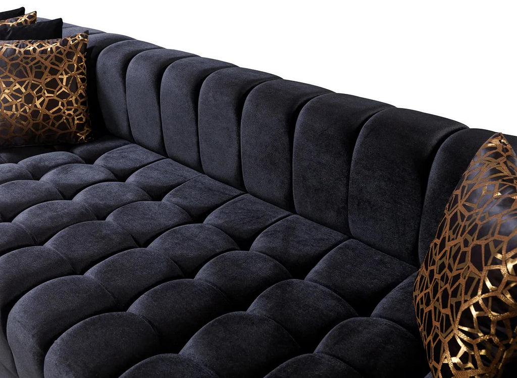 Ariana Velvet Double Chaise Sectional