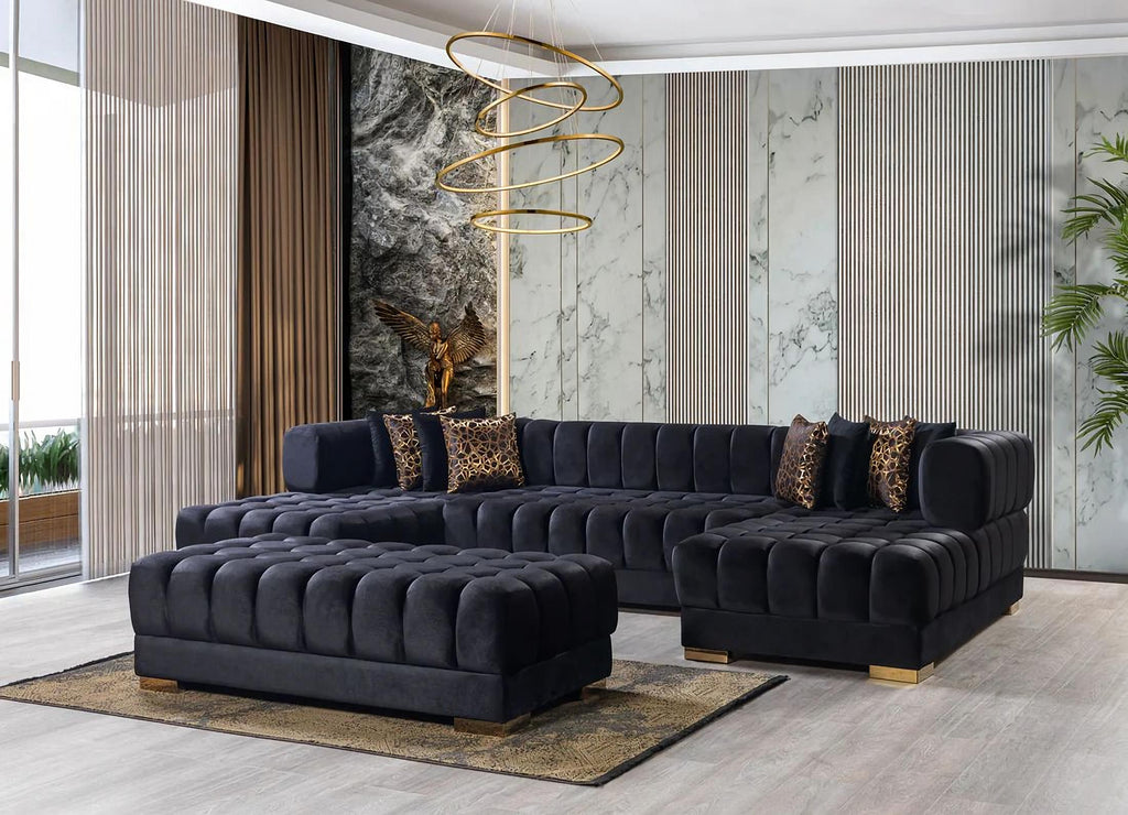 Ariana Velvet Double Chaise Sectional