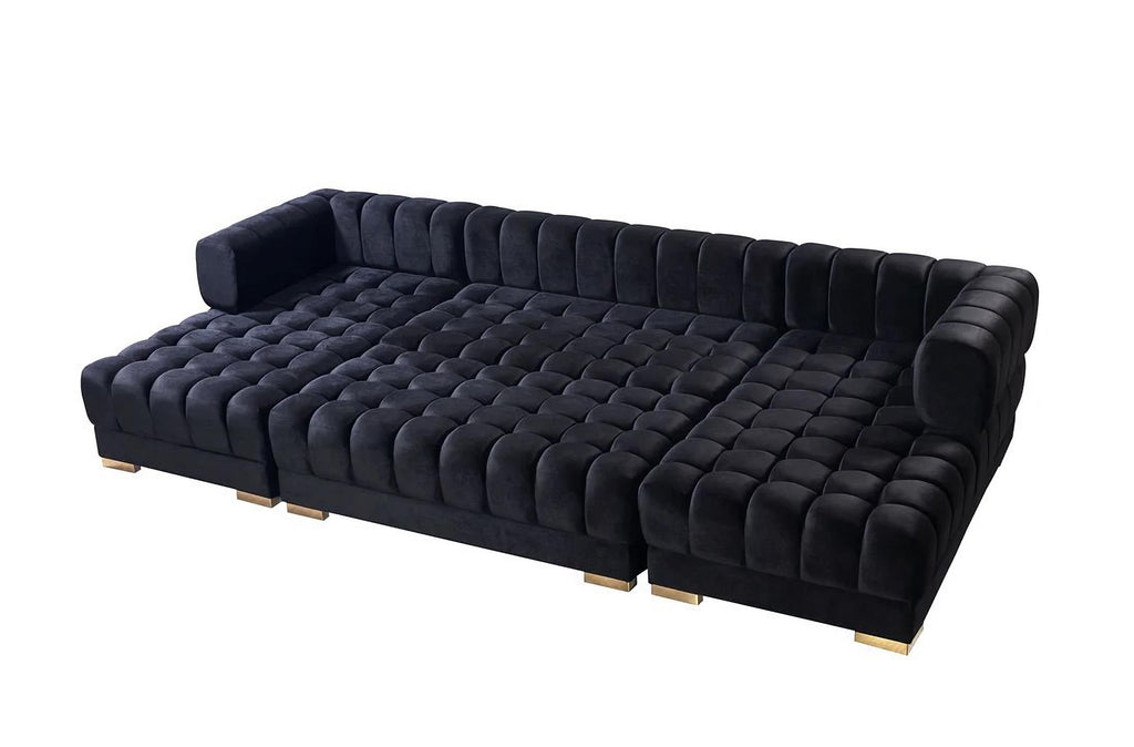 Ariana Velvet Double Chaise Sectional