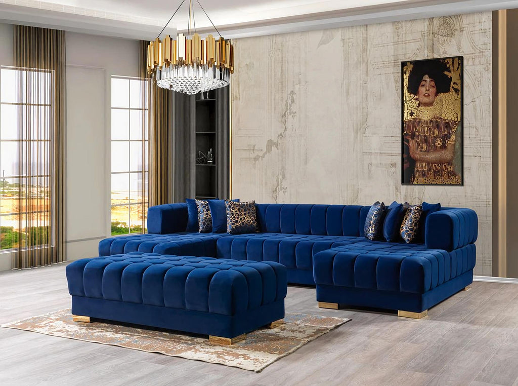 Ariana Velvet Double Chaise Sectional