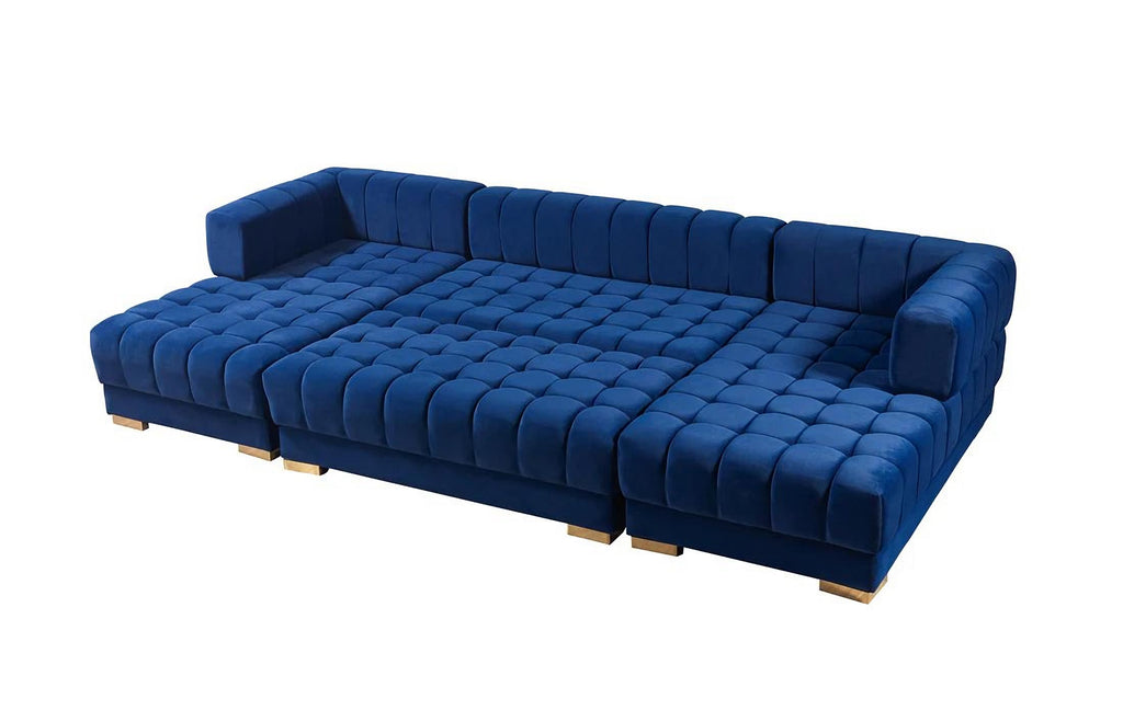 Ariana Velvet Double Chaise Sectional