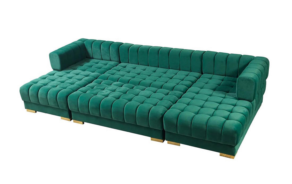 Ariana Velvet Double Chaise Sectional