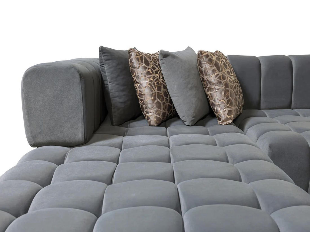 Ariana Velvet Double Chaise Sectional