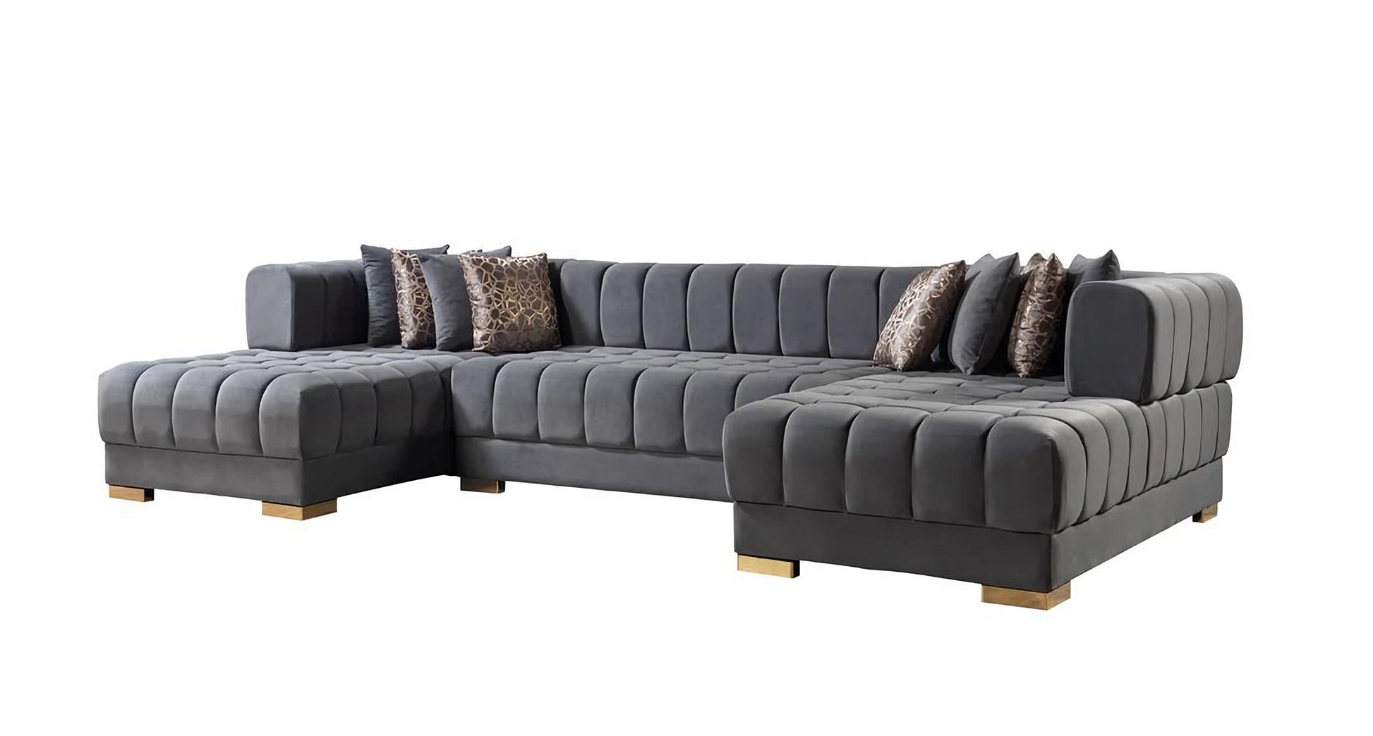 Ariana Velvet Double Chaise Sectional