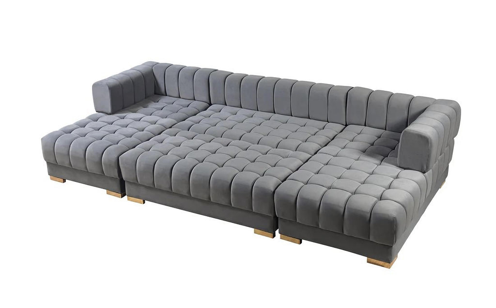 Ariana Velvet Double Chaise Sectional