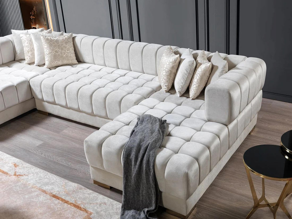 Ariana Velvet Double Chaise Sectional
