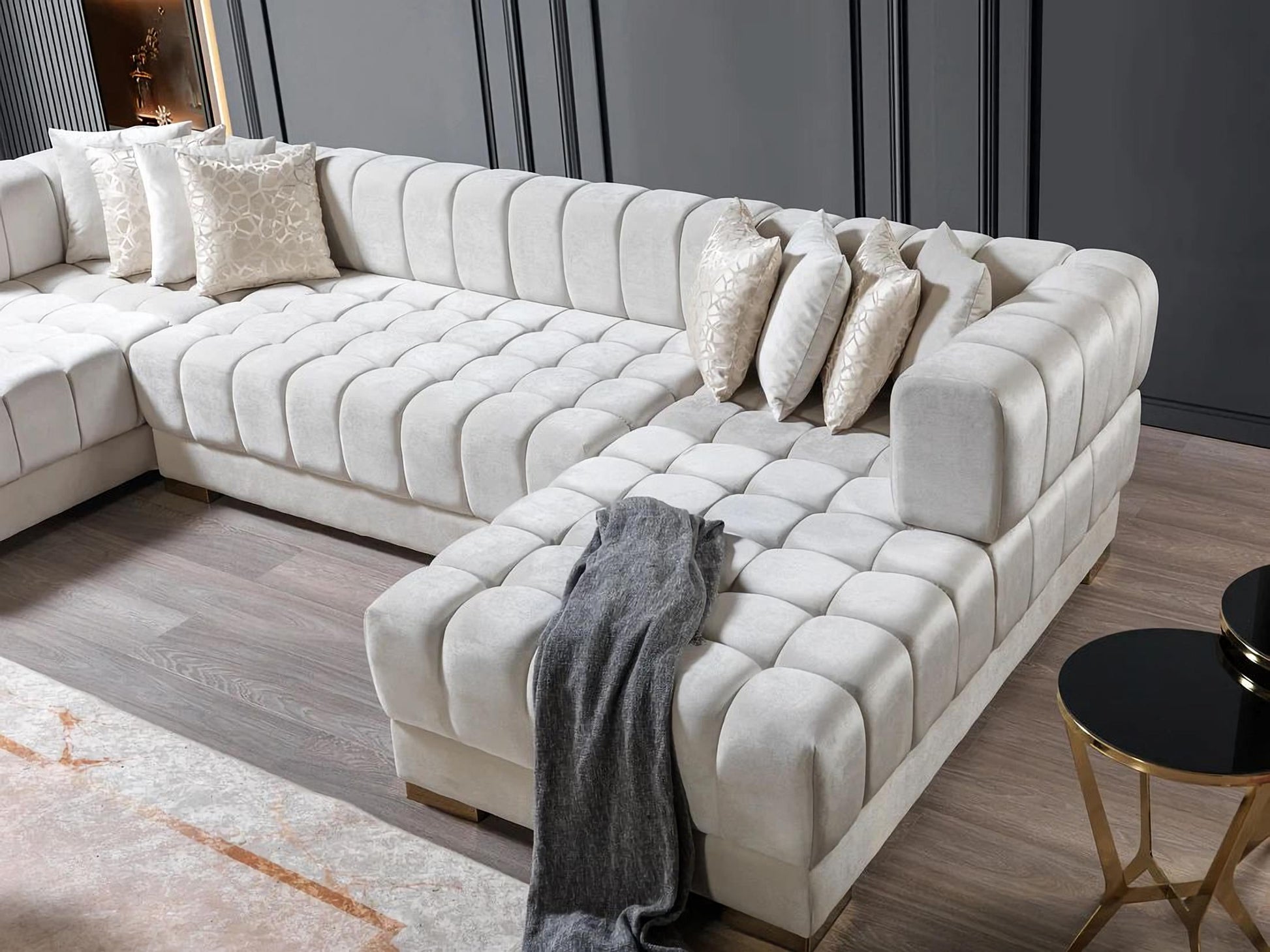 Ariana Velvet Double Chaise Sectional