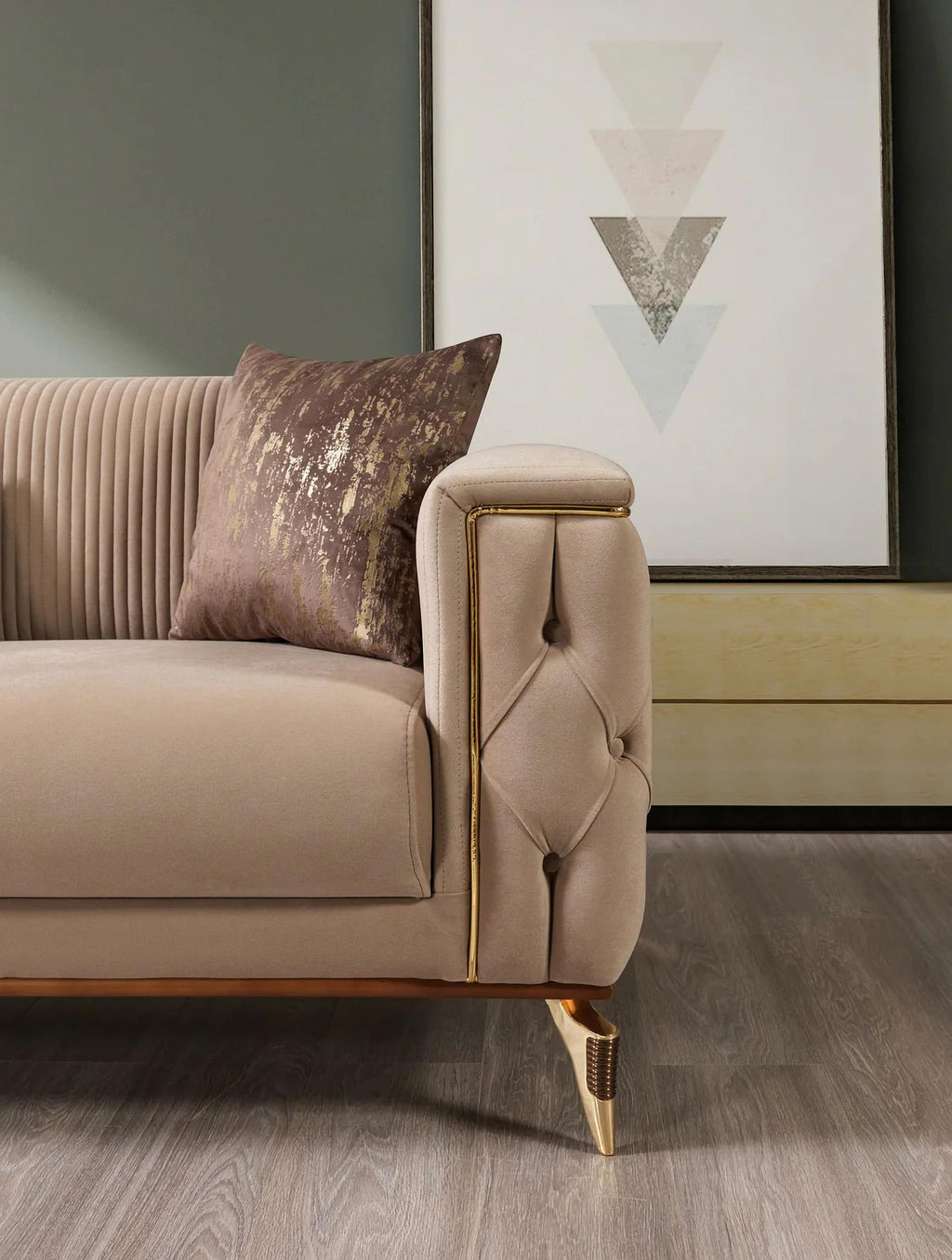 Belinda Coffee Velvet Sofa & Loveseat
