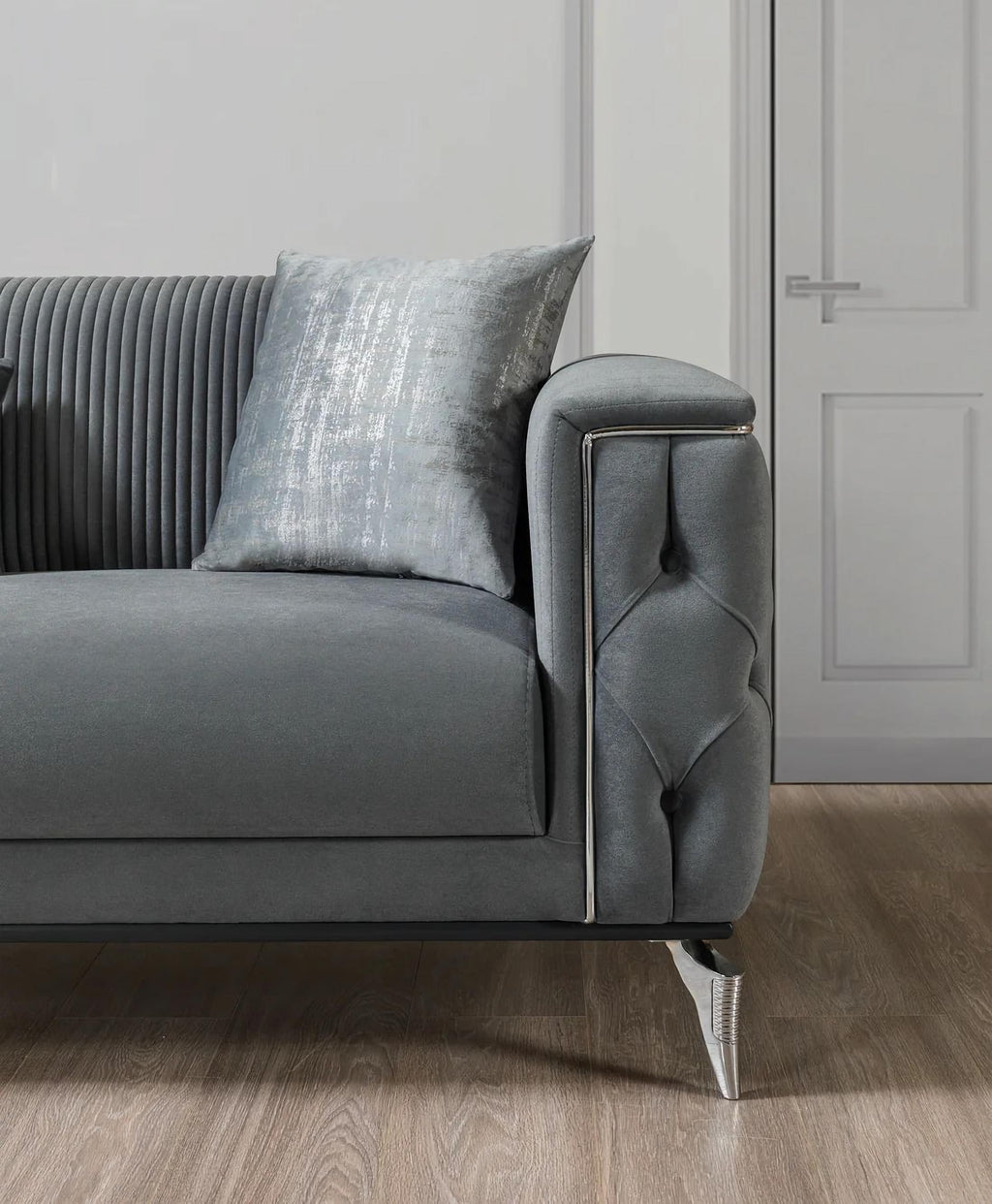Belinda Gray Velvet Sofa & Loveseat