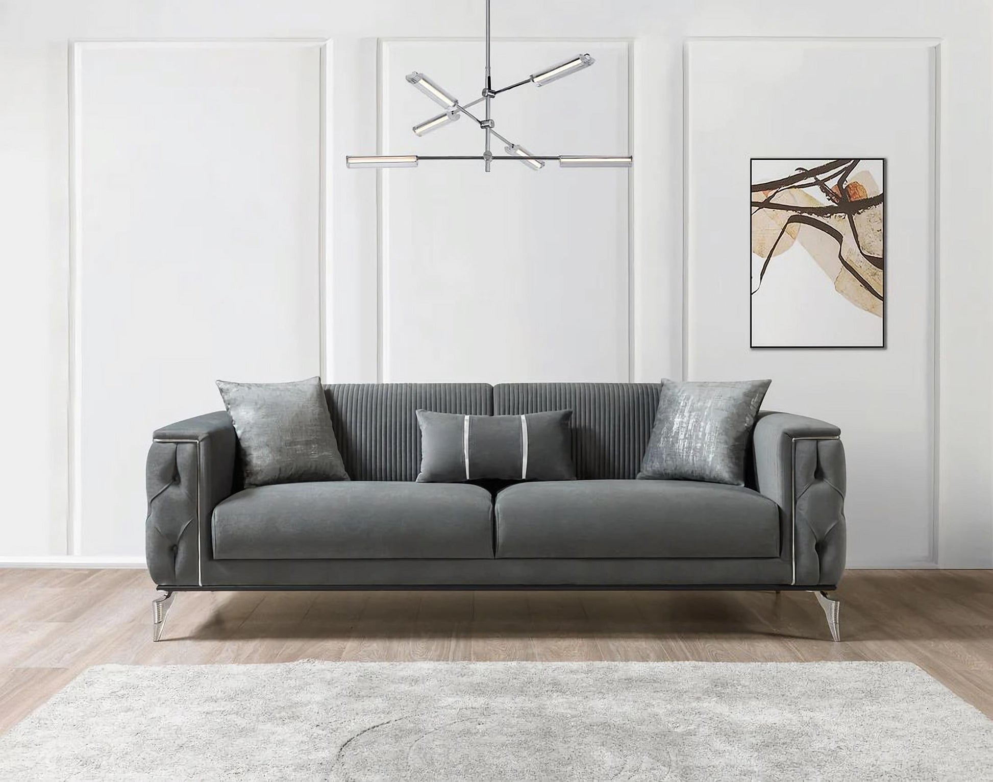 Belinda Gray Velvet Sofa & Loveseat