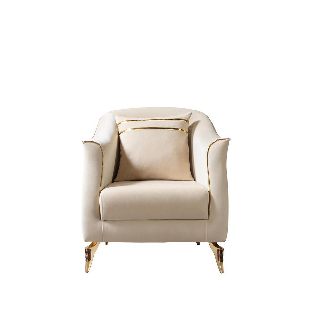 Belinda Ivory Velvet Sofa & Loveseat