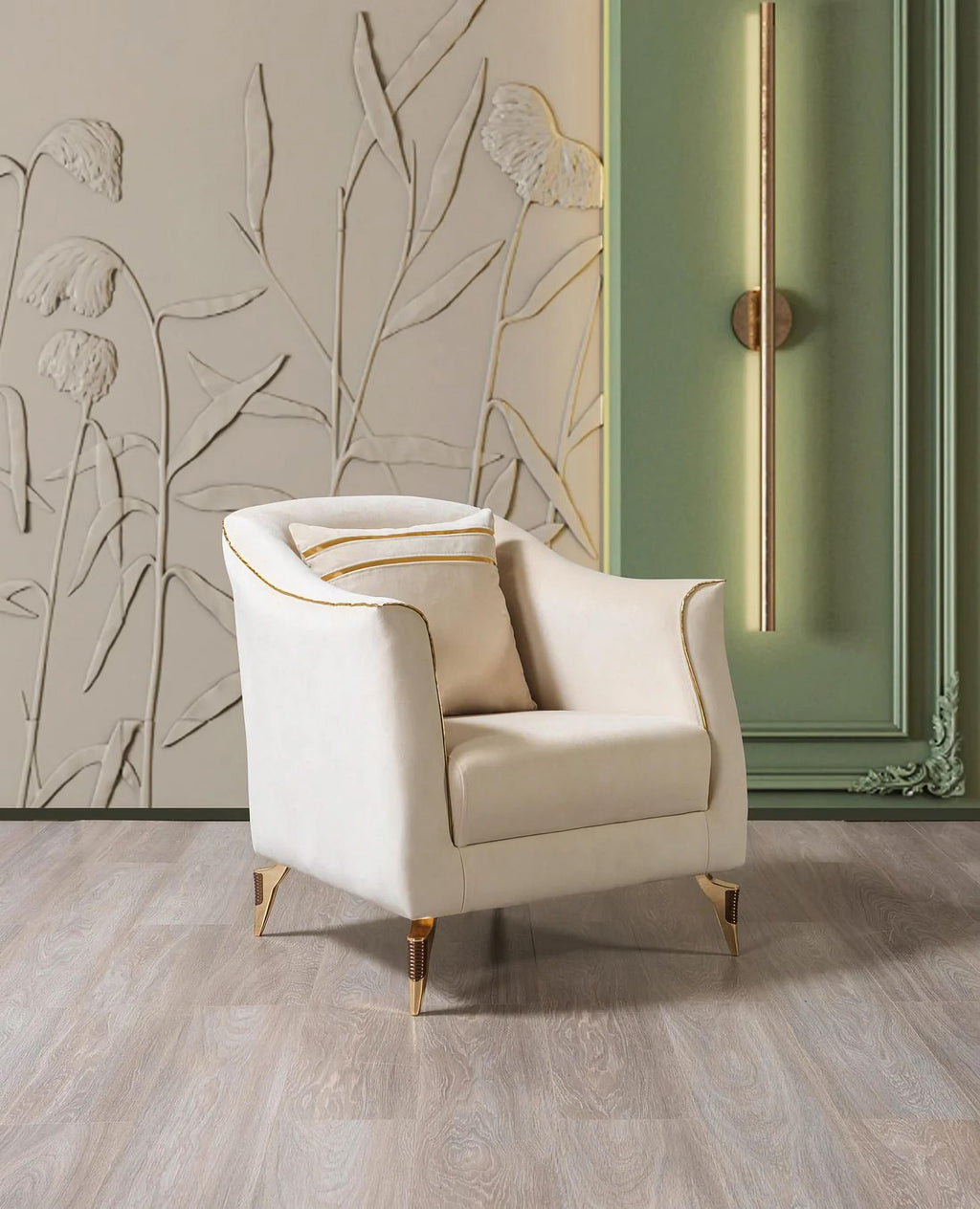 Belinda Ivory Velvet Sofa & Loveseat
