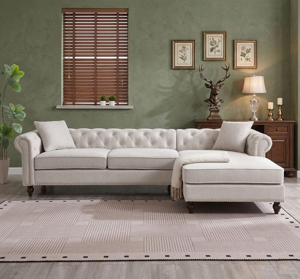Blake Beige Chesterfield Sectional