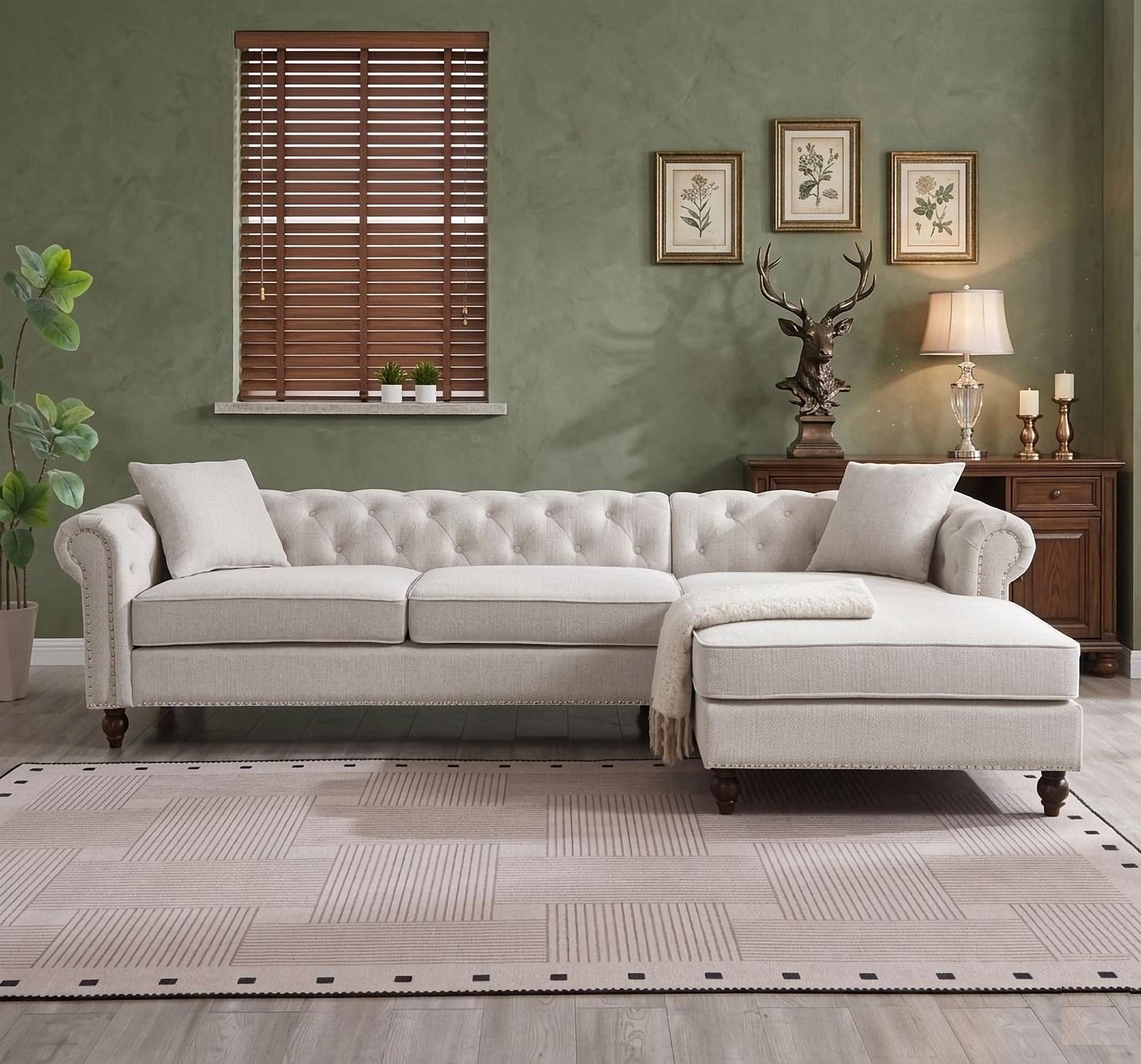 Blake Beige Chesterfield Sectional