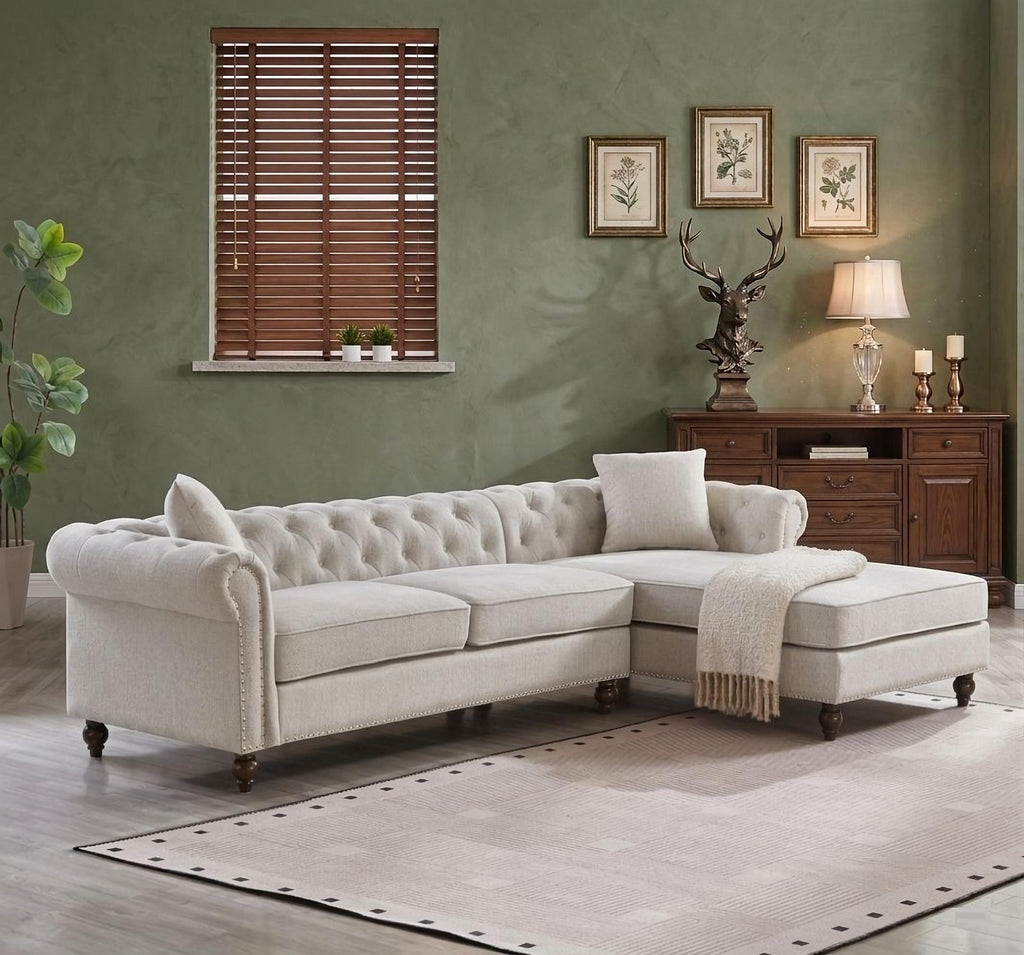 Blake Beige Chesterfield Sectional