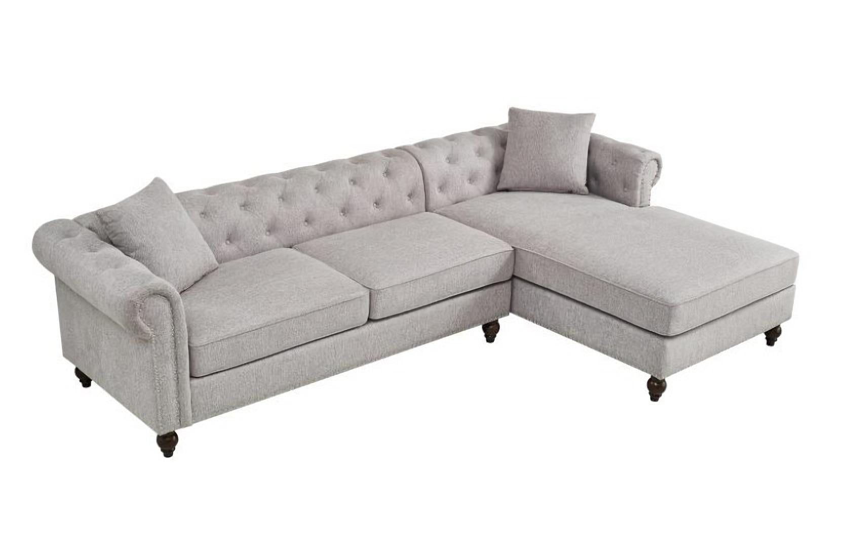 Blake Light Gray Chesterfield Sectional