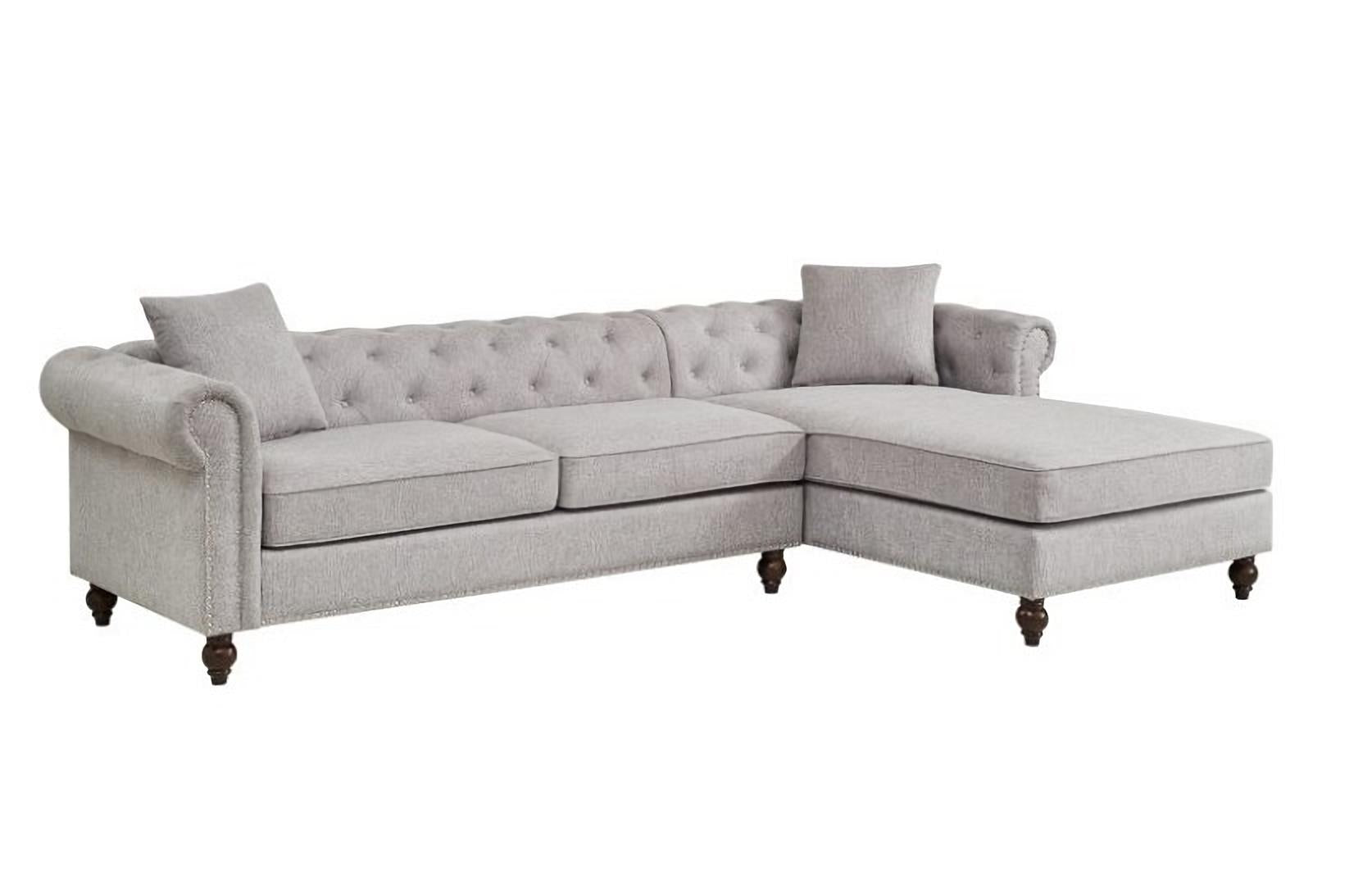 Blake Light Gray Chesterfield Sectional