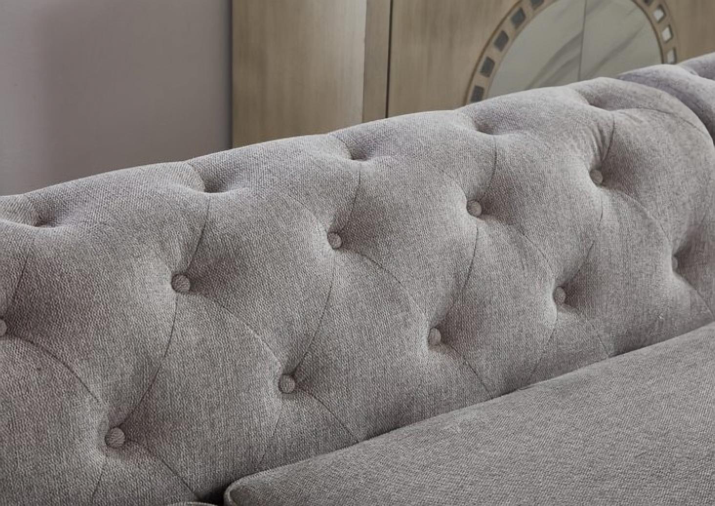 Blake Light Gray Chesterfield Sectional