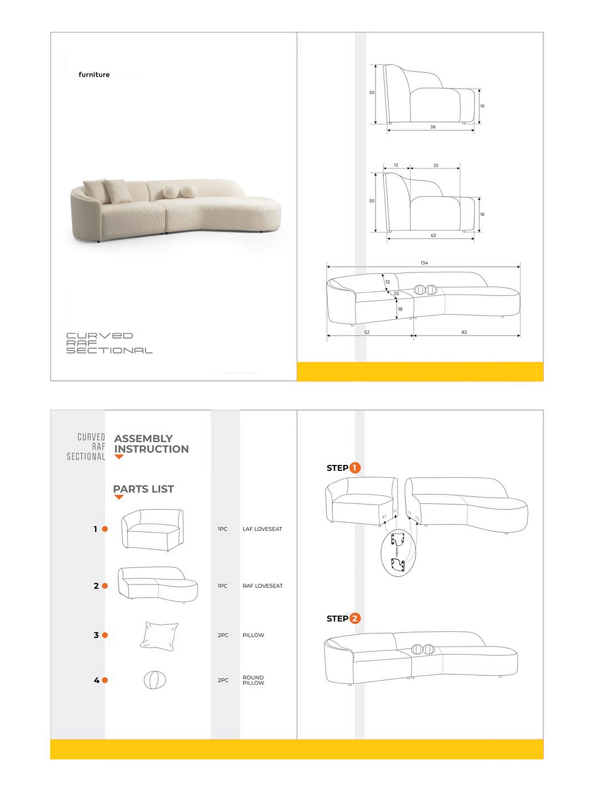 Cloe Velvet RAF Sectional