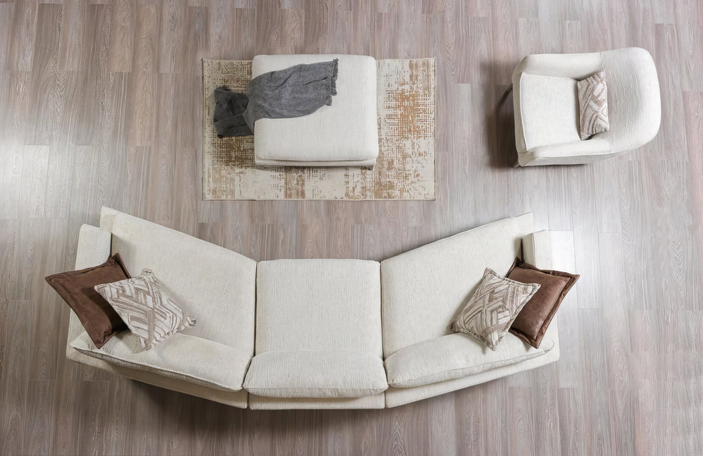 Dylan Ivory Sectional with Ottoman