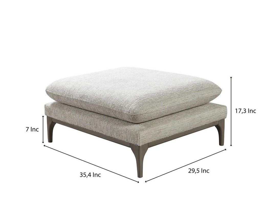 Dylan Ivory Sectional with Ottoman