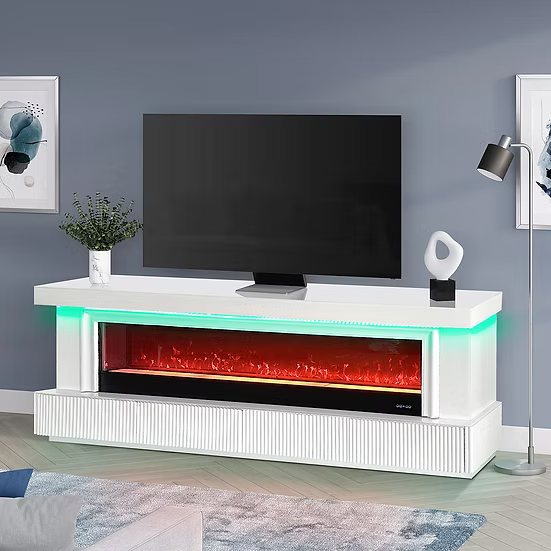 Pebble (White) fireplace