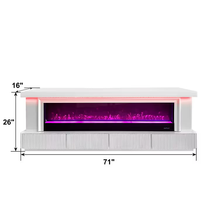 Pebble (White) fireplace