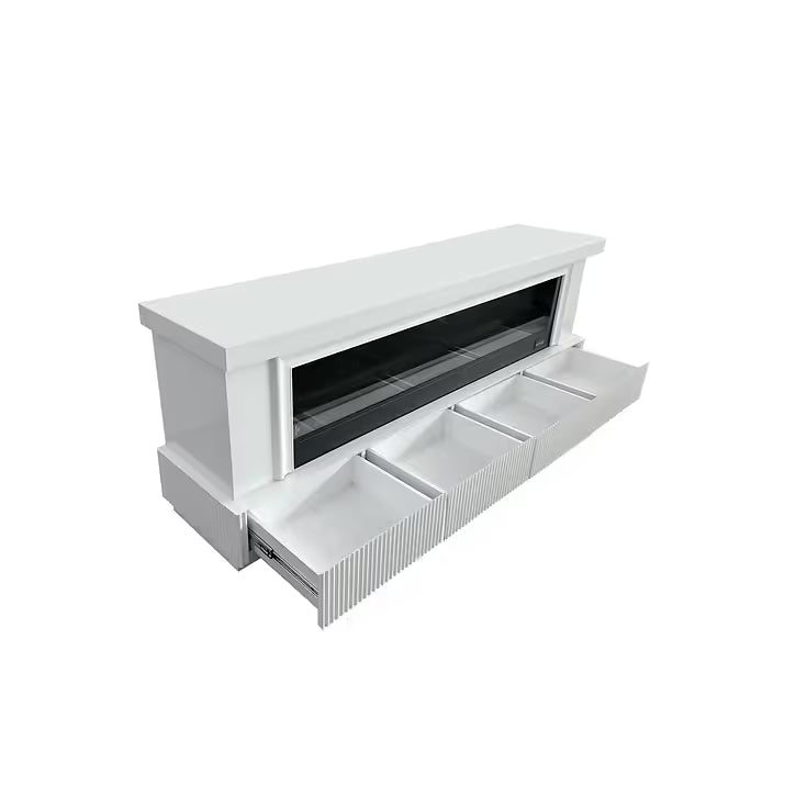 Pebble (White) fireplace
