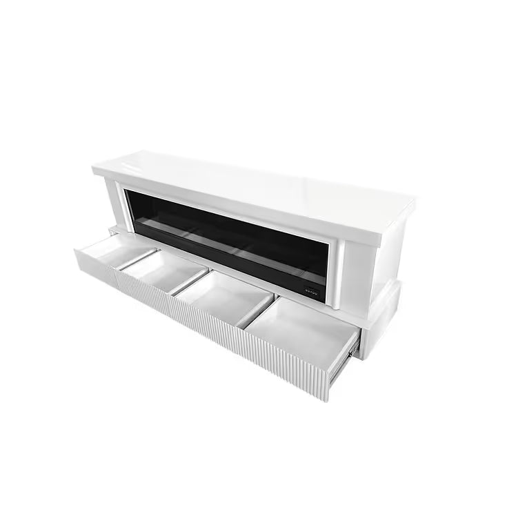 Pebble (White) fireplace