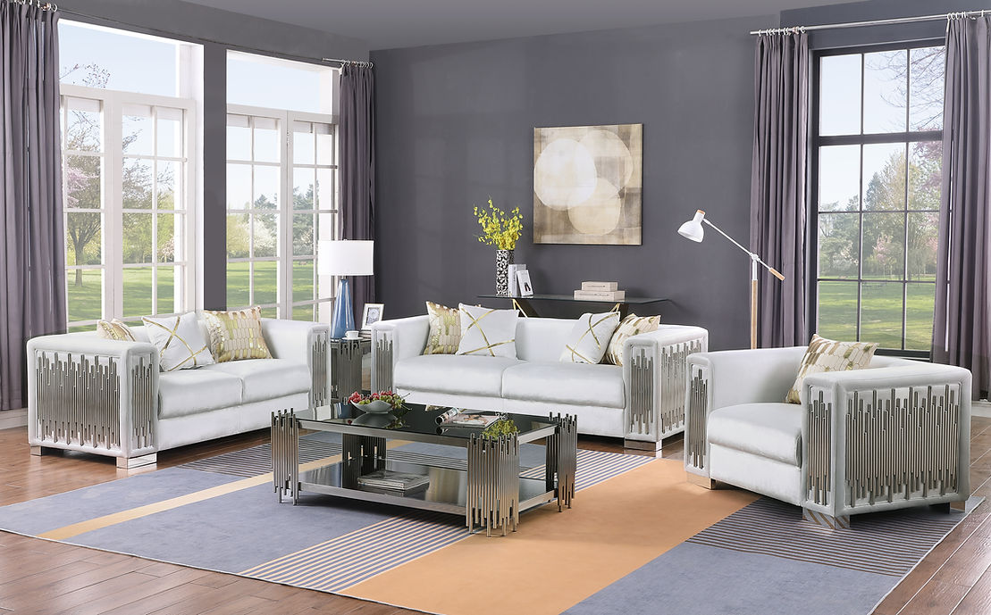 Token white living room set