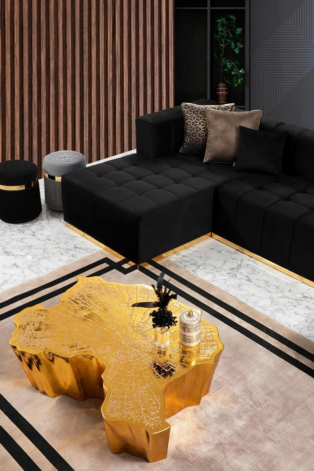 Elisha Velvet Double Chaise Sectional