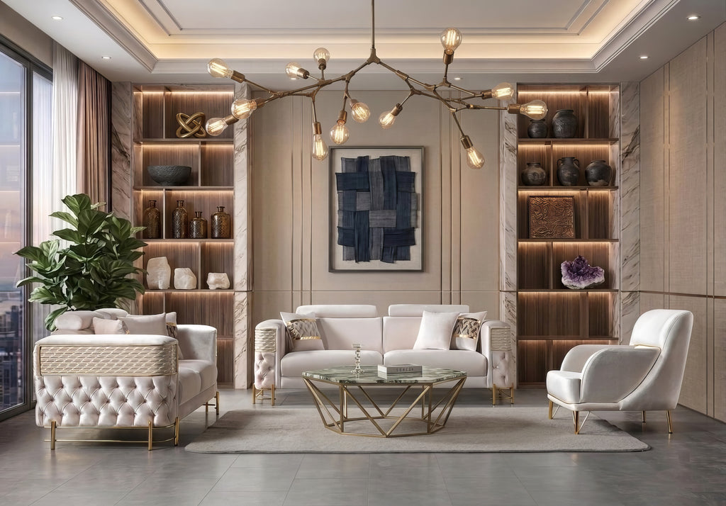 Fabiana Ivory Velvet Sofa & Loveseat